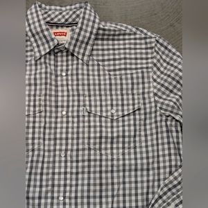 Levi's Black and White Checkered Shirt, Small